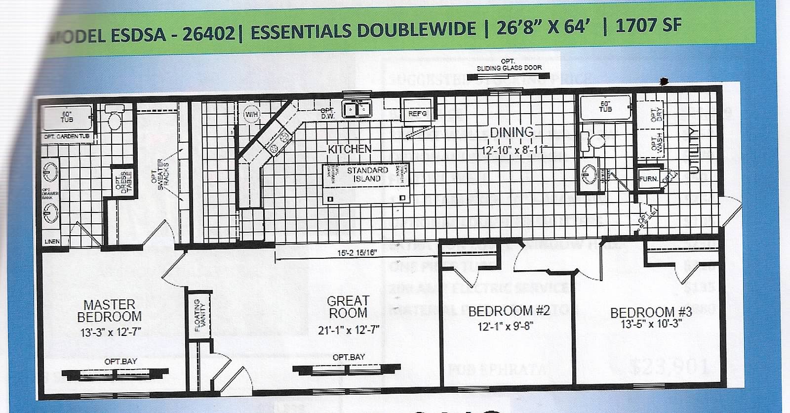 map Champion Model 26402 28x68 model home Mobile Home Dealer in Bedford